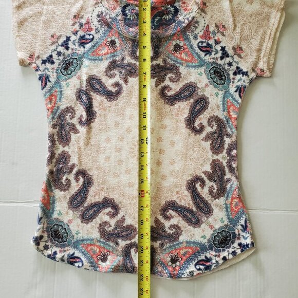 Gaze Made In USA Paisley Floral Short Sleeve Sweater - Picture 9 of 10